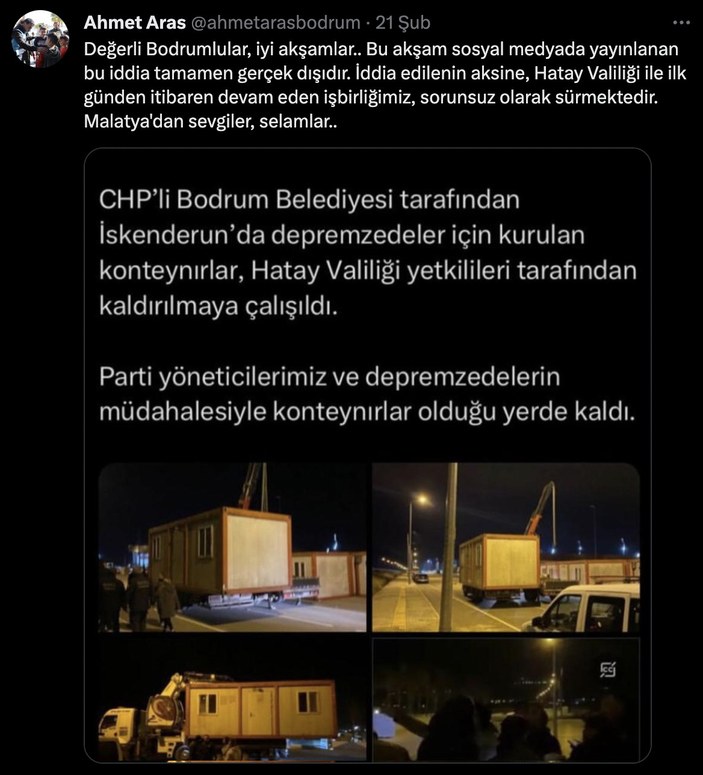 CHP'nin konteyner yalanını CHP'li başkan bozdu